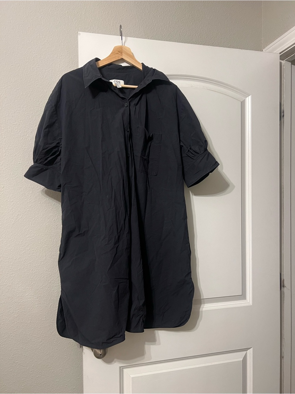 COS Navy Short-Sleeve Shirt Dress